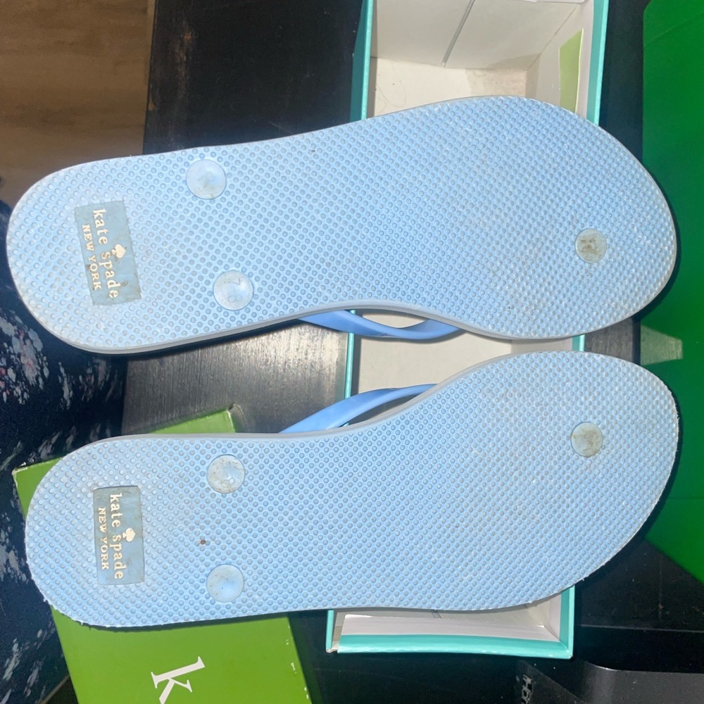 Kate Spade Light Blue Flip Flops - Picture 2 of 6